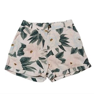 Billabong Floral High-Waisted Cuffed Shorts, Size 25 The Salty Blond 100% COTTON